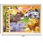 Melissa & Doug African Plains Safari Wooden Jigsaw Puzzle with Storage Tray (24 pcs)