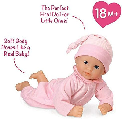 Corolle Bébé Calin Charming Pastel Baby Doll - 12" Soft Body Doll with Pink Outfit, Sleeping Eyes Open and Close, Vanilla-Scented, for Kids Ages 18 Months and up