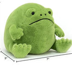 Jellycat Ricky Rain Frog Stuffed Animal, Medium 7 inches - Amphibian Plush Toy - Classic Children's Gift