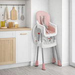 Dream On Me TableTalk 2-in-1 High Chair for Baby & Toddler – Convertible High Chair to Junior Chair, Removable Padded Seat, Dual Dishwasher-Safe Trays, Styrdy Steel Frame, Quick Folding Design – Pink