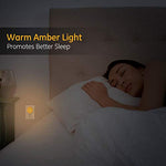 GE SleepLite LED Night Light, 4 Pack, Dusk-to-Dawn Sensor, Sleep Light, Dim Light, Warm Amber, Compact, Ideal for Bedroom, Nursery, Bathroom, Hallway,45041, 4 Count