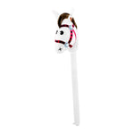 pistro Hobby Horse Stick Toy for Horse Themed Party - Portable Creative Wooden Stick Horse for Kids Pretend Play- White Red Head