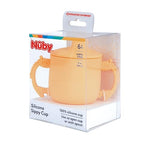 Nuby Animal Friends Silicone Sippy Cup - Toddler Cup with Two Handles - 6+ Months - Yellow Giraffe