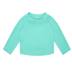 babygoal Baby Lake Blue Long Sleeve Rash Guard Shirt with UPF 50+ Sun Protection for Baby Toddler Boy & Girl Beach Pool Swimming SY04-6-12M-B