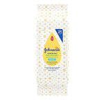 Johnson's head-to-toe cleansing cloths packaging with gold polka dots on a white background