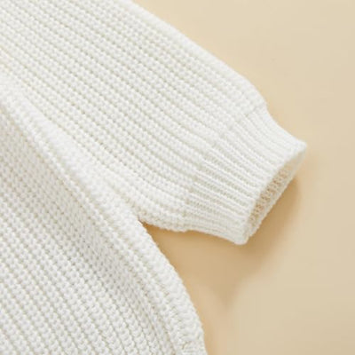 Baby Boy Girl Cute Long Sleeve Duck Embroidery Chunky Knitted Sweater Top Toddler Fall Winter Outfit (White Duck, 9-12 Months)