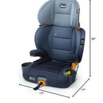 Chicco KidFit ClearTex Plus 2-in-1 Belt-Positioning Booster Car Seat, Backless and High Back Booster Seat, for Children Aged 4 Years and up and 40-100 lbs., Reef/Navy