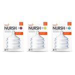 Boon Nursh Silicone Baby Bottle Nipples - Bottle Nipples for Boon Nursh Baby Bottles - Baby Bottle-Feeding Supplies - Fast Flow Baby Bottle Nipples - 3 Count