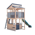 KidKraft Cliffbrook Wooden Outdoor Two-Story Playhouse with Slide