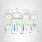 Dr. Brown’s Natural Flow® Anti-Colic Options+™ Wide-Neck Baby Bottles 5 oz/150 mL, with Level 1 Slow Flow Nipple, 4 Pack, 0m+
