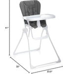 Joovy Nook High Chair Featuring Four-Position Adjustable Swing Open Tray, and Removable, Dishwasher-Safe Tray Insert for Easy Cleaning - Folds Down Flat for Easy Storage (Charcoal)