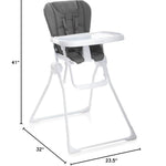 Joovy Nook High Chair Featuring Four-Position Adjustable Swing Open Tray, and Removable, Dishwasher-Safe Tray Insert for Easy Cleaning - Folds Down Flat for Easy Storage (Charcoal)