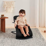 BabyBjörn Bouncer Balance Soft, Black/Dark Gray, Woven | 2-in-1 Adjustable Baby Bouncer Seat and Toddler Chair, Newborn to Toddler (8-29 lbs), 4 Positions, Lightweight & Portable
