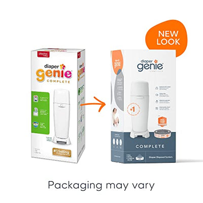 Playtex Diaper Genie Complete Pail with Built-In Odor Controlling Antimicrobial, Includes Pail & 1 Refill, White , 8.36 Pound