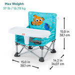 Bright Starts Disney Finding Nemo Pop 'N Sit Portable Booster, Indoor/Outdoor Use, Floor Seat with Feeding Tray, 6 Mos - 3 Yrs