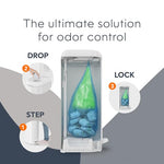 Diaper Genie Platinum Diaper Pail Gift Set | Hands-Free Odor Control with Foot Pedal | Stainless Steel Baby Diaper Pail | Includes 2 Easy Roll Refills 48 Bags Total | Baby Registry Must-Have