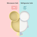 Altibrant Toddler Fun Plate,Baby Fish Silicone Plate,Self Feeding Training Divided Plates Dish