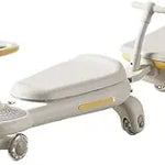 Wiggle Car Ride-On Car with Music Lights Silent Wheels Trailer Indoor Outdoor Use Safe Educational Gift Twisting Cars(Brown,Upgraded Version)