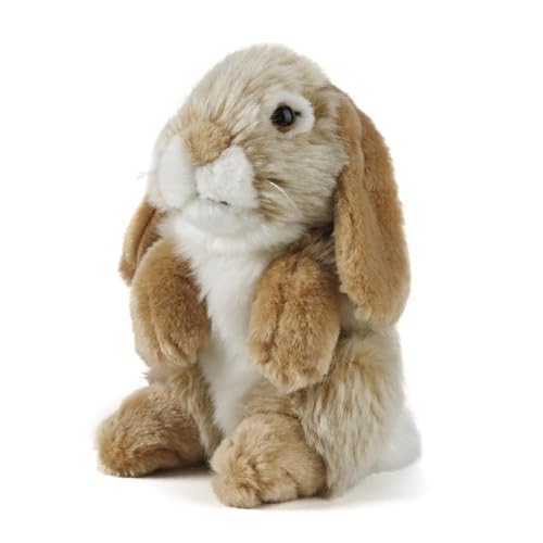 Living Nature Grey Sitting Lop Eared Rabbit Stuffed Animal | Fluffy Rabbit Animal | Soft Toy for Kids | 7 inches