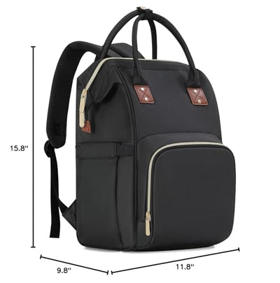 Femuar Diaper Bag Backpack Multifunction Maternity Nappy Baby Bag for Girls & Boys Large Capacity Travel Diaper Bags Dark Black