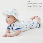 pureborn Baby Sun Hat - Wide Brims Cotton Bucket Hat Sun Protection Cap for Infant Boys 0-3 Months Star-Spangled Sailboat