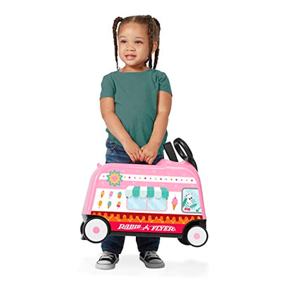 Radio Flyer 3-in-1 Happy Trav’ler Ice Cream Truck, Ride on Toy, Toddler Carry-On Storage, Ages 2-5 Years