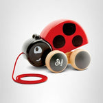 Hape Ladybug Pull-Along | Easy Pull Flapping Wooden Toddler Toy, Multi-Color