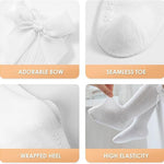 Boonbery Baby Knee High Socks Girl Non Slip Toddler Stockings Cotton Bow Ruffle Newborn Long Socks Infant Dress Sock 0-6M/6-12M/1-3Y