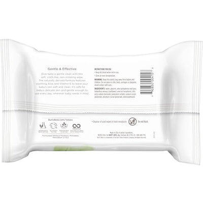 Burts Bees Baby Bee Chlorine-Free Wipes, 72 Count (Pack of 6)