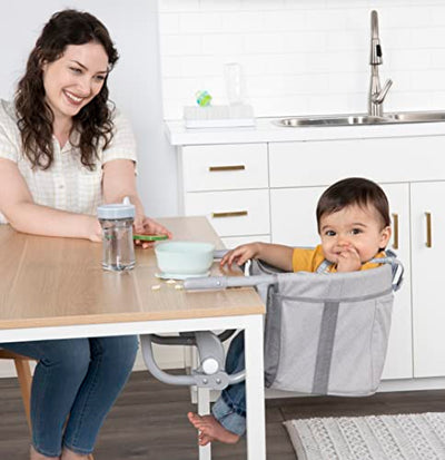 Regalo Easy Dinner Hook-On High Chair, Portable Clip-On Baby High Chair for Table, Foldable Travel High Chair with Storage Pocket, Rubber Grips to Protect Surfaces