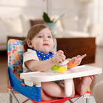 Nuby Easy Go Pop-Up Booster Seat with Removable Tray - 6+ Months - Portable Booster Seat for Floor for Indoor/Outdoor Use - 3-Point Safety Adjustable Straps - Includes Travel Bag - Chevron