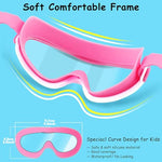 COOLOO Kids Swim Goggles for Age 3-15, 2 Pack Kids Goggles for Swimming with Nose Cover, No Leaking, Anti-Fog, Waterproof