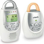 VTech Communications DM221 Audio Baby Monitor with up to 1,000 ft of Range, Vibrating Sound-Alert, Talk Back Intercom & Night Light Loop, White/Silver