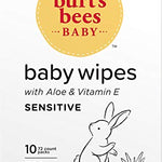 Burt’s Bees Baby Wipes, Unscented Natural for Sensitive Skin with Aloe and Vitamin E - 72 Baby Wipes – 10 Pack