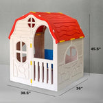 Ram Quality Products Classic Real Feel Cottage Compact Foldable Plastic Toddler Roomy Outdoor Playhouse for Children Ages 2 Years Old and Up, White