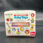 AIVIAI Baby Toys 0-6 Months Infant Toys 0-3 Months Infant Rattles Baby Rattle Teether Toy Set with Storage Box Musical rattles for Newborn Boy Girl Gifts Set with Baby's First Rattle Teether (11pcs)