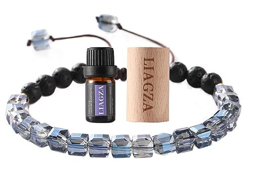 Lava Rock Bead Bracelet For Women-Zebra Stone Beaded Bracelets Essential Oil Aromatherapy Bracelet Set Balancing Chakra - Perfect Gifts For Women