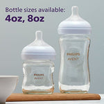 Philips AVENT Glass Natural Baby Bottle with Natural Response Nipple, Clear, 8oz, 1pk, SCY913/01