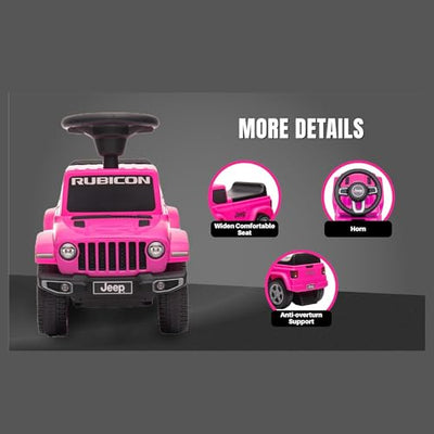 Best Ride On Cars Jeep Gladiator Ride-On Push Car Combo, Foot-to-Floor Design, Realistic and Stylish Kids Car, Honking Horn, Under-Seat Toy Storage, for Ages 18 Months - 3 Years, Pink
