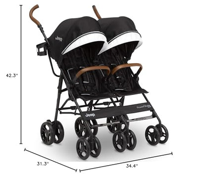 Jeep PowerGlyde Plus Side x Side Double Stroller by Delta Children, Black