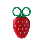 AKOAK 1 Count Paper Scissors, Children's Safety Paper Cuttings Scissors, Creative Fruit Scissors and Refrigerator Magnets are the Home Decorations for Students/Children (Strawberry)