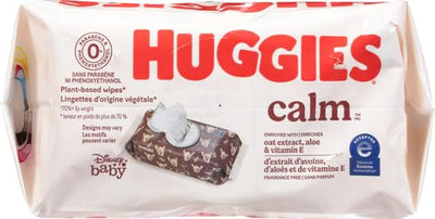 Huggies Calm Baby Diaper Wipes, Unscented, Hypoallergenic, 2 Push Button Packs (112 Wipes Total)