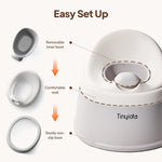 Tinyiota Toddler Potty Training Toilet, Removable Bowl with High Splash Guard, Assembles in Seconds, Easy-Clean and Travel-Ready for Boys and Girls Ages 6 Months to 3 Years (Gray)