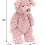 Jellycat Barnabus Pig Stuffed Animal, Huge 16.5 inches - Farmyard Plush Toy - Classic Children's Gift