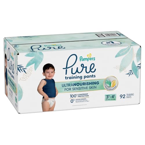 Pampers Pure Protection Training Underwear, Unisex, Size 3T4T, 92 Count, Premium, Hypoallergenic, Soft, Absorbent