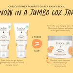Babo Botanicals Sensitive Baby Fragrance-Free Diaper Cream - 25% Natural Zinc Oxide - Calendula, Shea & Cocoa Butter - EWG Verified - Vegan- from Birth on - 6 Ounce Jar