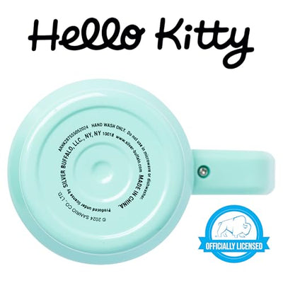 Silver Buffalo Sanrio Hello Kitty Kawaii Strawberry, Pineapple, and Rainbows Stainless Steel Tumbler with Handle and Straw, Fits in Standard Cup Holder, 40 Ounces