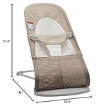 BabyBjörn Bouncer Balance Soft, Light Grey Frame, Mesh, Gray Beige/White (005144US)