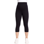 Motherhood Maternity Women's Basic Layering Secret Fit Over The Belly Crop Pregnancy Legging, Black, Medium