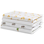 Delta Children 100% Cotton Flannel Baby Receiving Blankets for Girls and Boys – 30x30 Inches (Pack of 4), Safari Friends